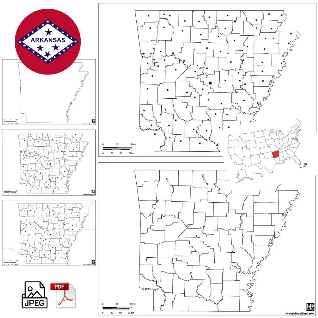 Blank Map of Arkansas