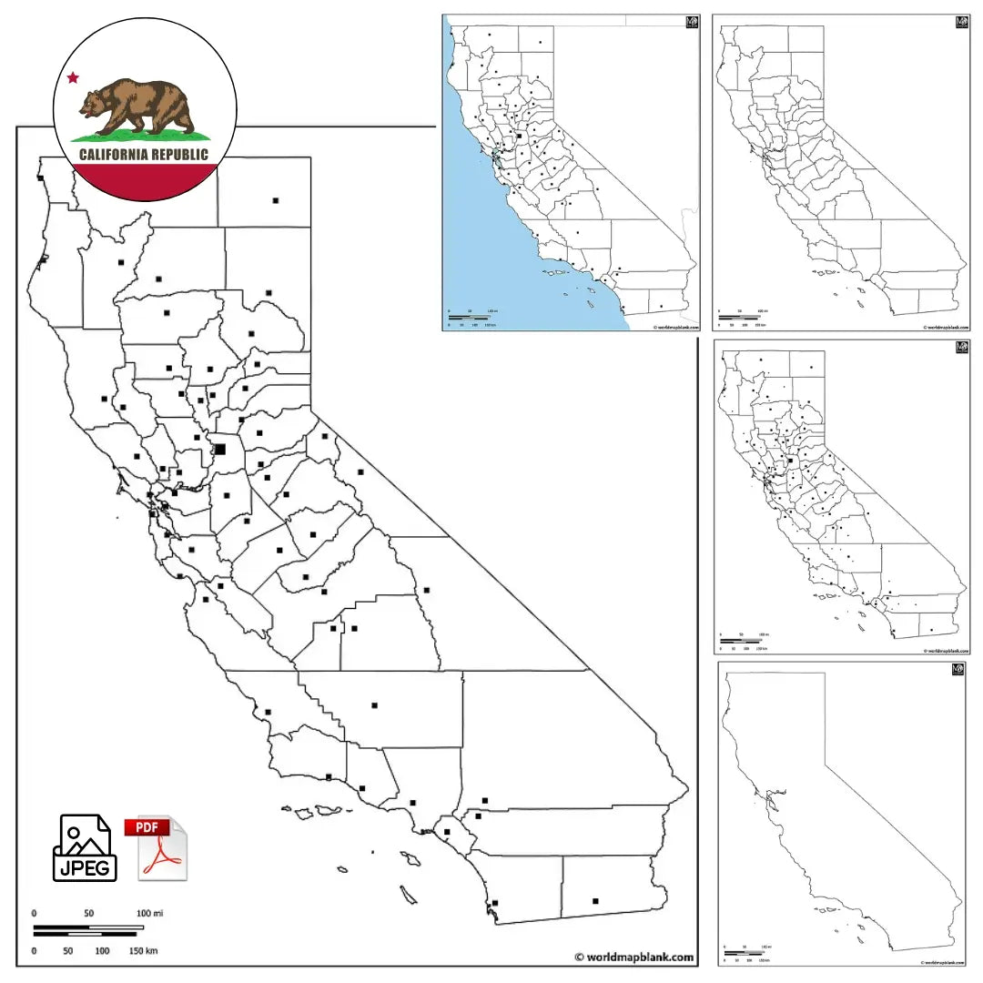 Blank Map of California
