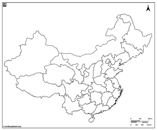 🇨🇳 Blank Map of China