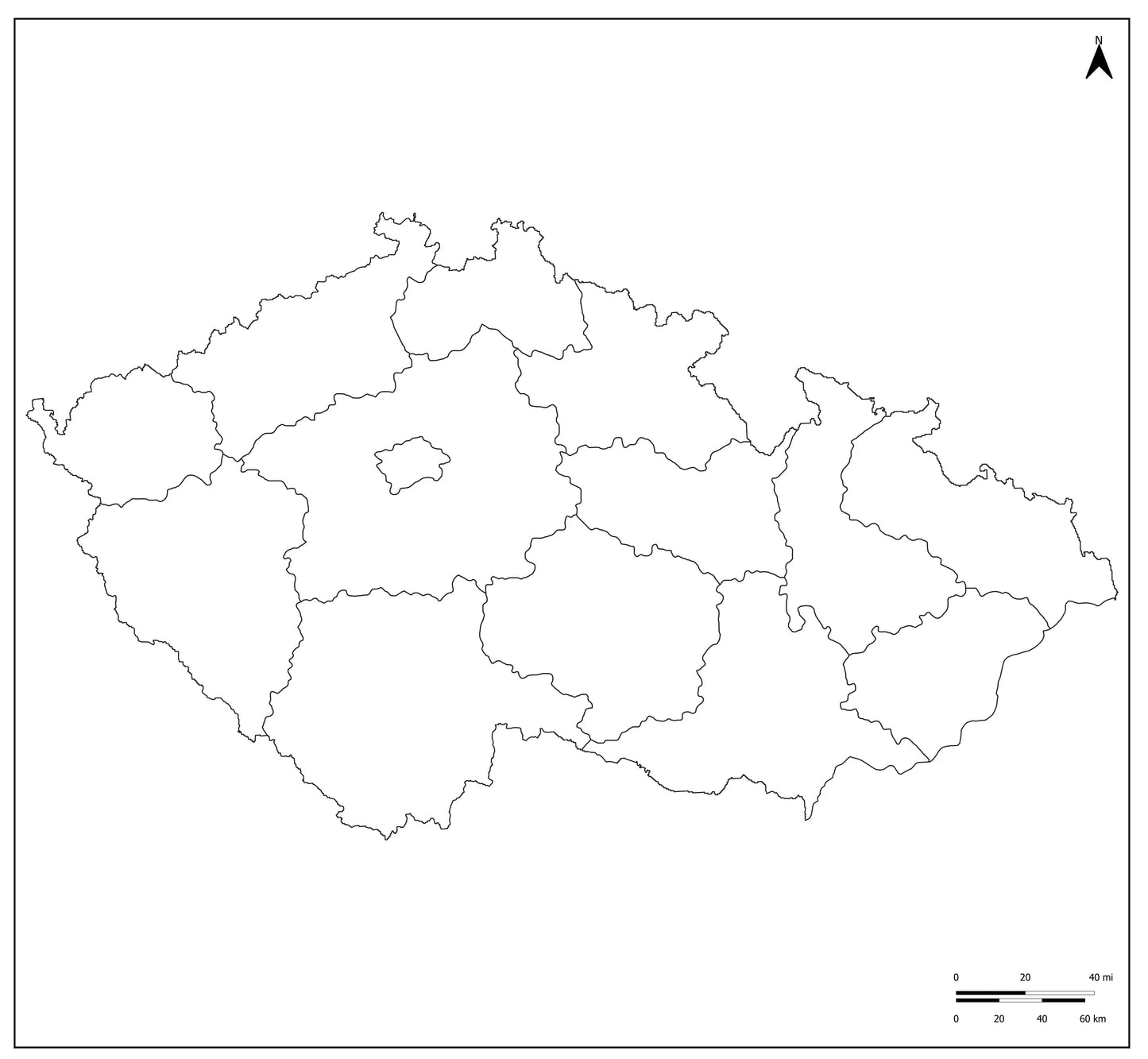 🇨🇿 Blank Map of Czechia