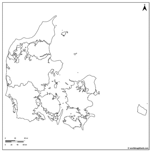 🇩🇰 Blank Map of Denmark