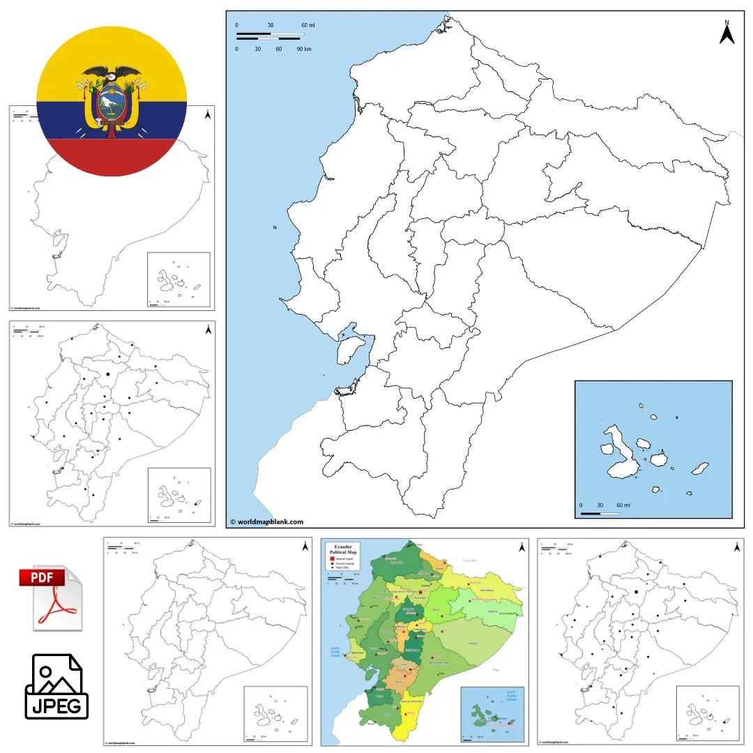 🇪🇨 Blank Map of Ecuador