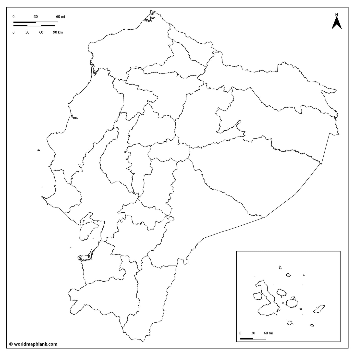 🇪🇨 Blank Map of Ecuador