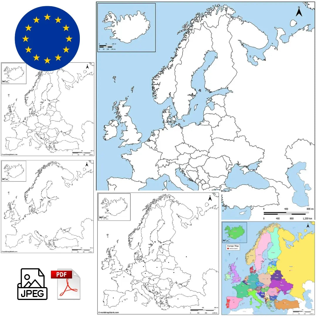 🇪🇺 Stumme Karte von Europa