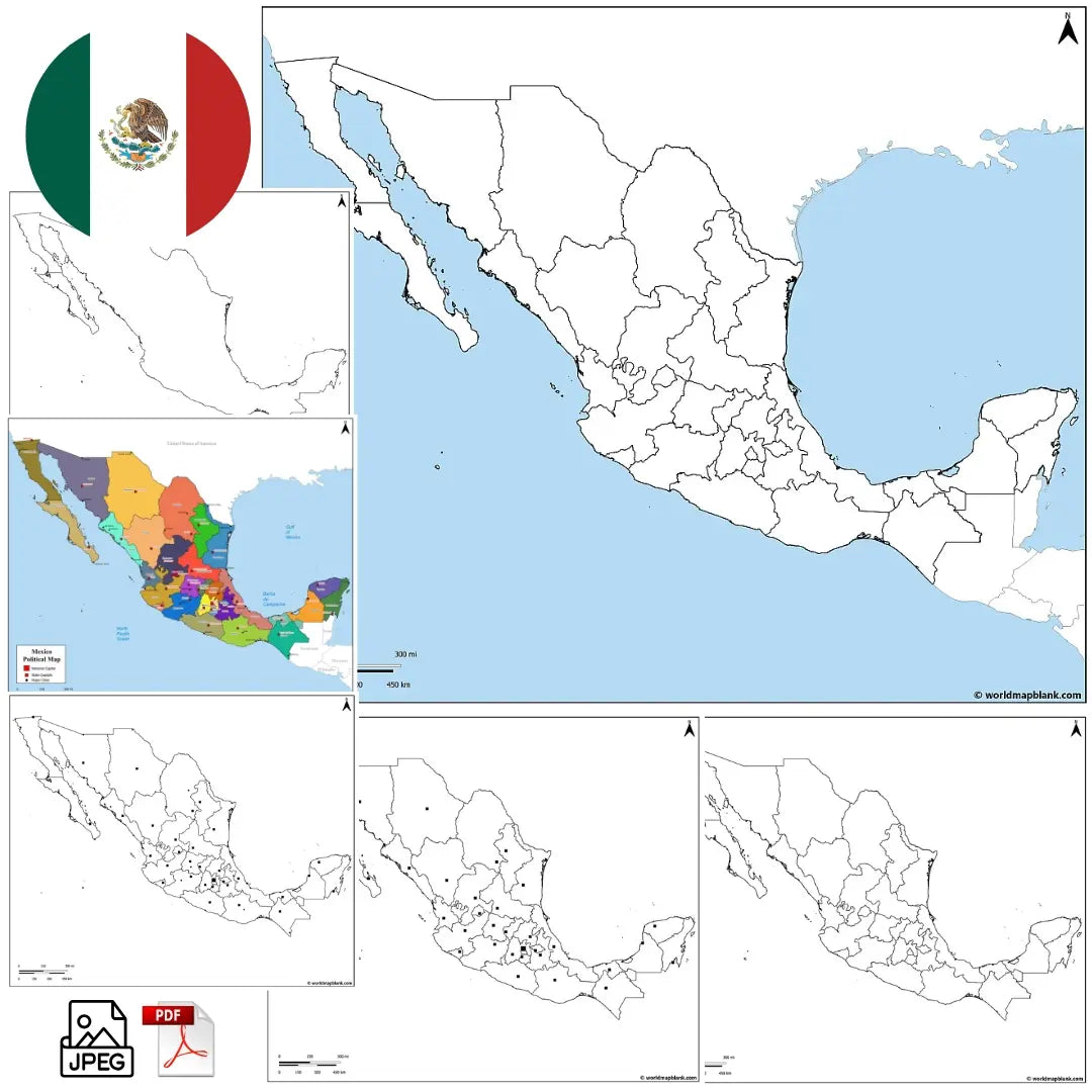 🇲🇽 Blank Map of Mexico