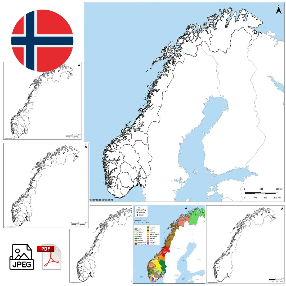 🇳🇴 Blank Map of Norway