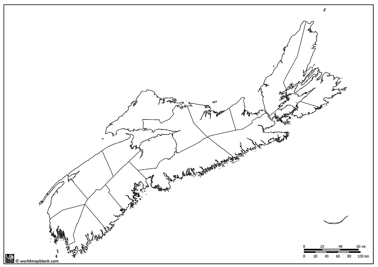 Blank Map of Nova Scotia