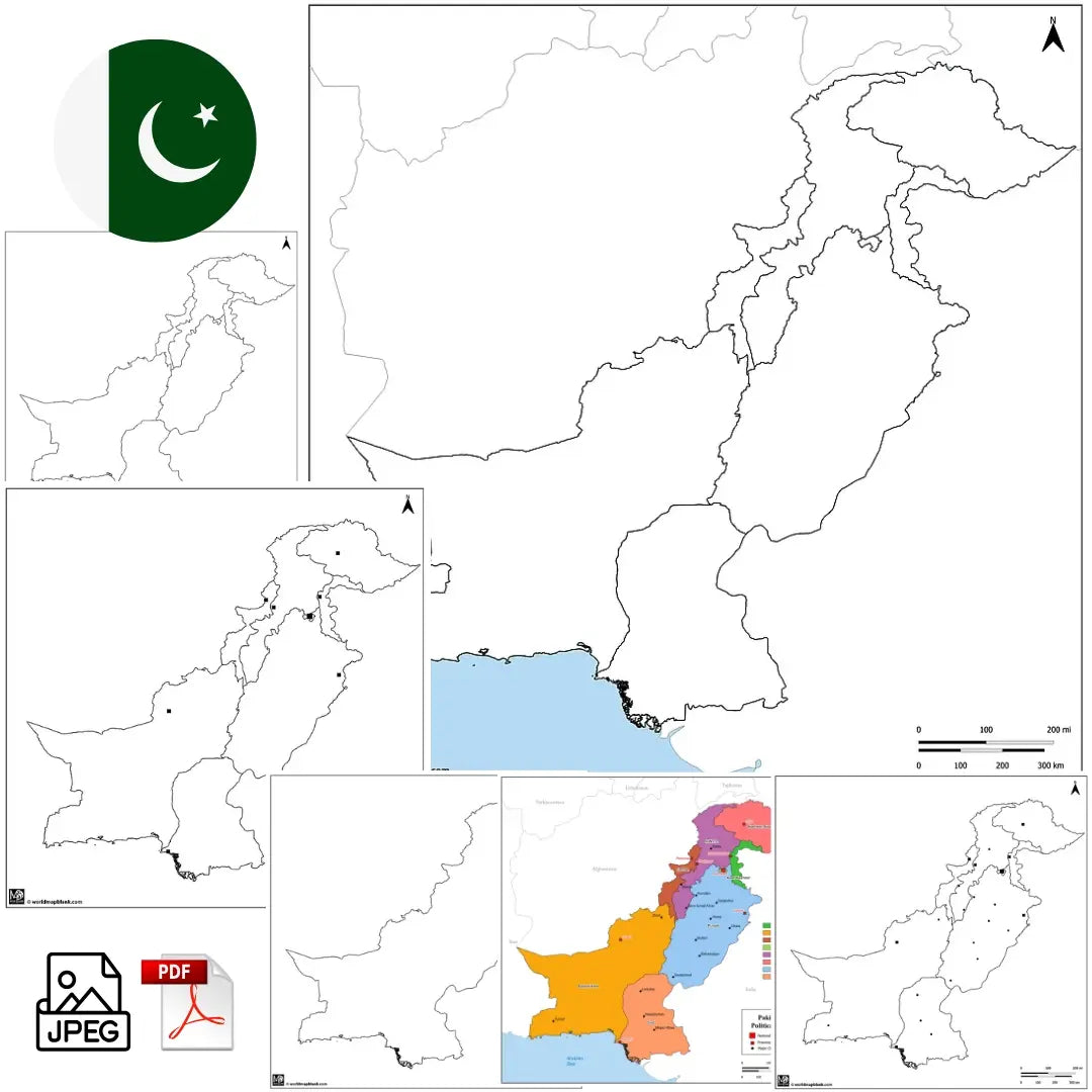 🇵🇰 Blank Map of Pakistan