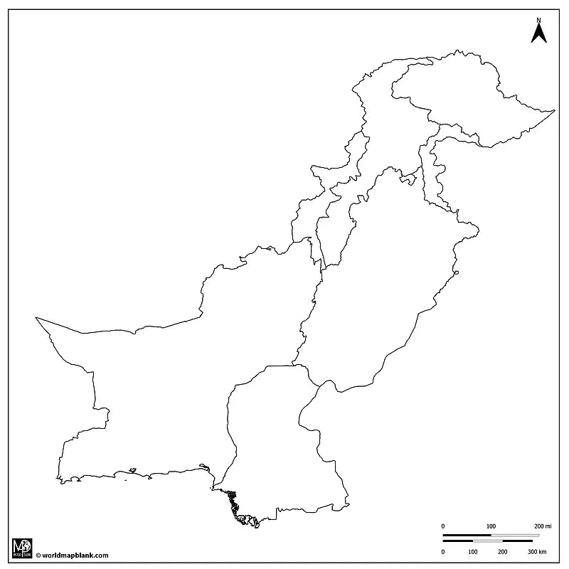 🇵🇰 Blank Map of Pakistan