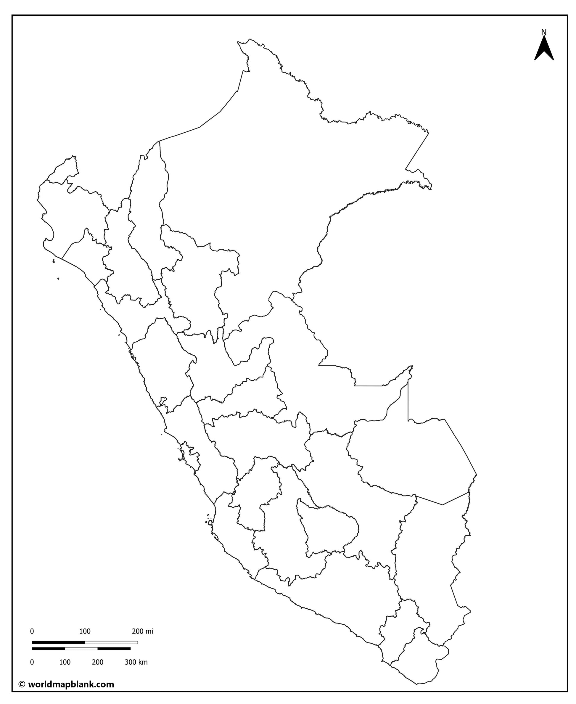 🇵🇪 Blank Map of Peru