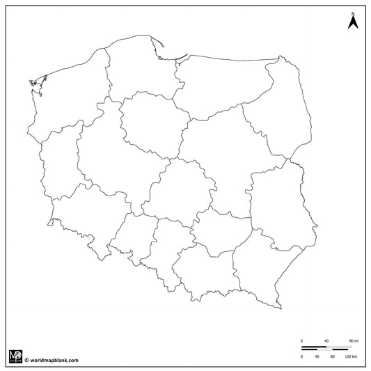 🇵🇱 Blank Map of Poland