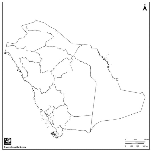 🇸🇦 Blank Map of Saudi Arabia