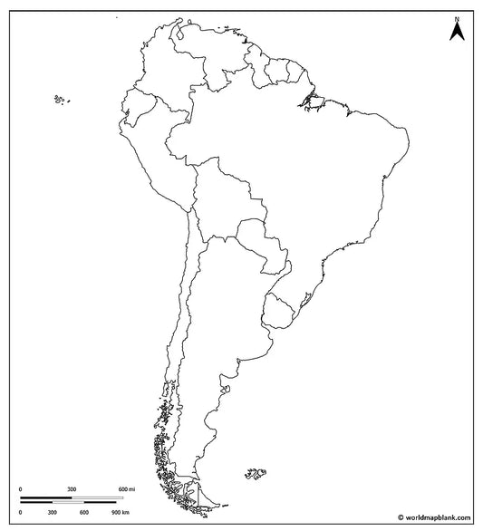 🌎 Blank Map of South America