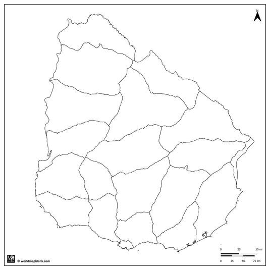 🇺🇾 Blank Map of Uruguay