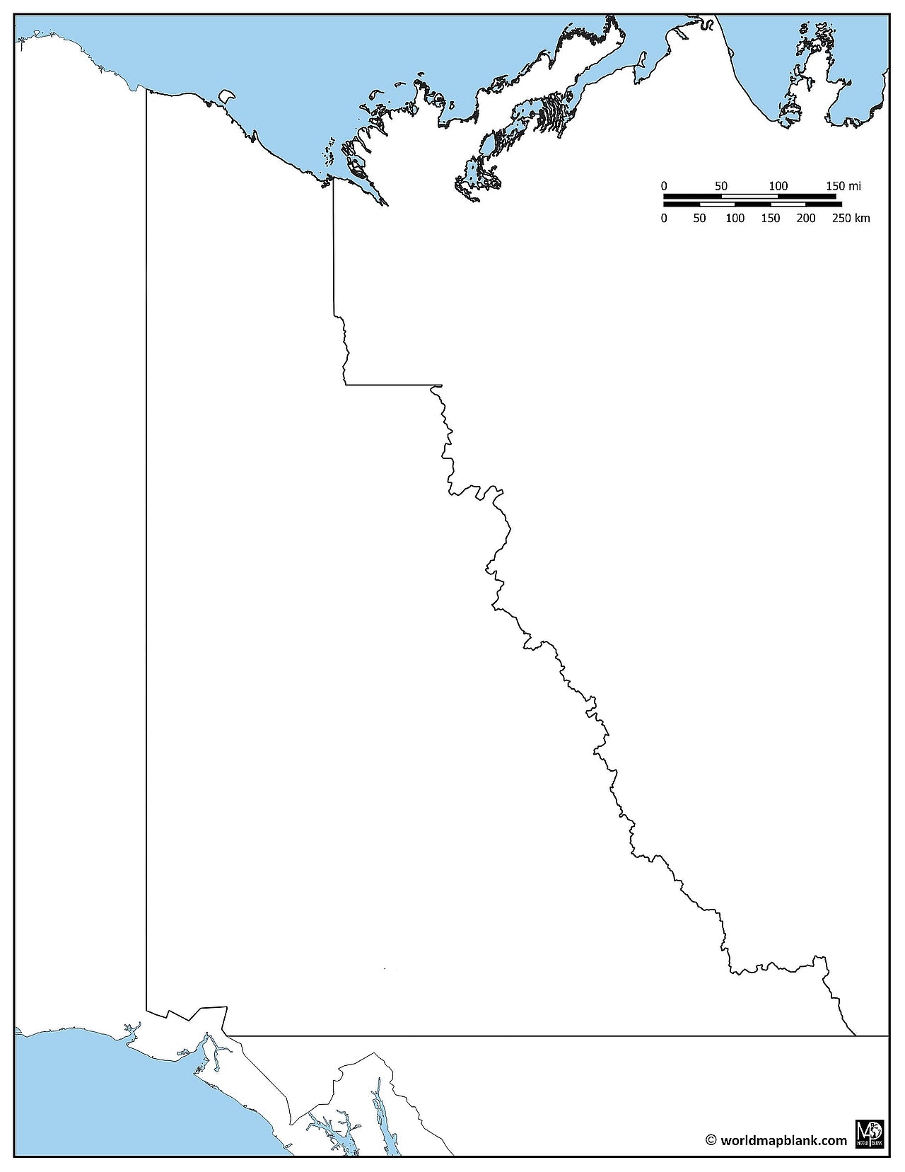 Blank Map of Yukon