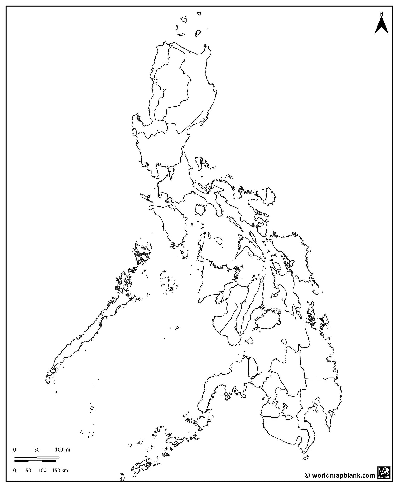 🇵🇭 Blank Map of Philippines [FREE] | WMB Maps