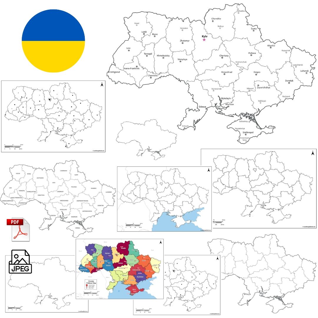 🇺🇦 Stumme Karte der Ukraine