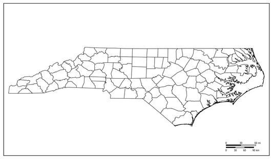 Blank Map of North Carolina