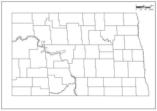 Blank Map of North Dakota