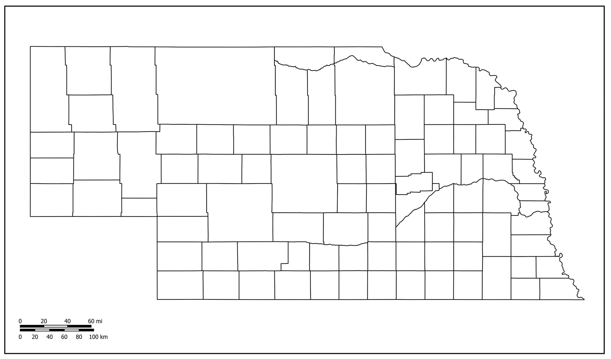 Blank Map of Nebraska