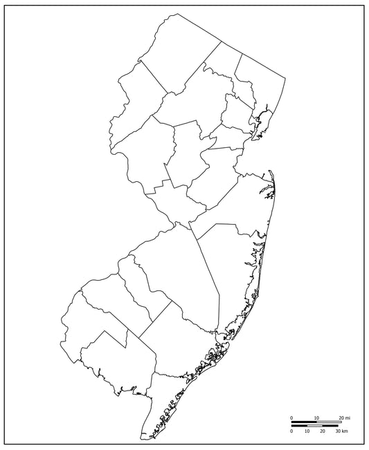 Blank Map of New Jersey