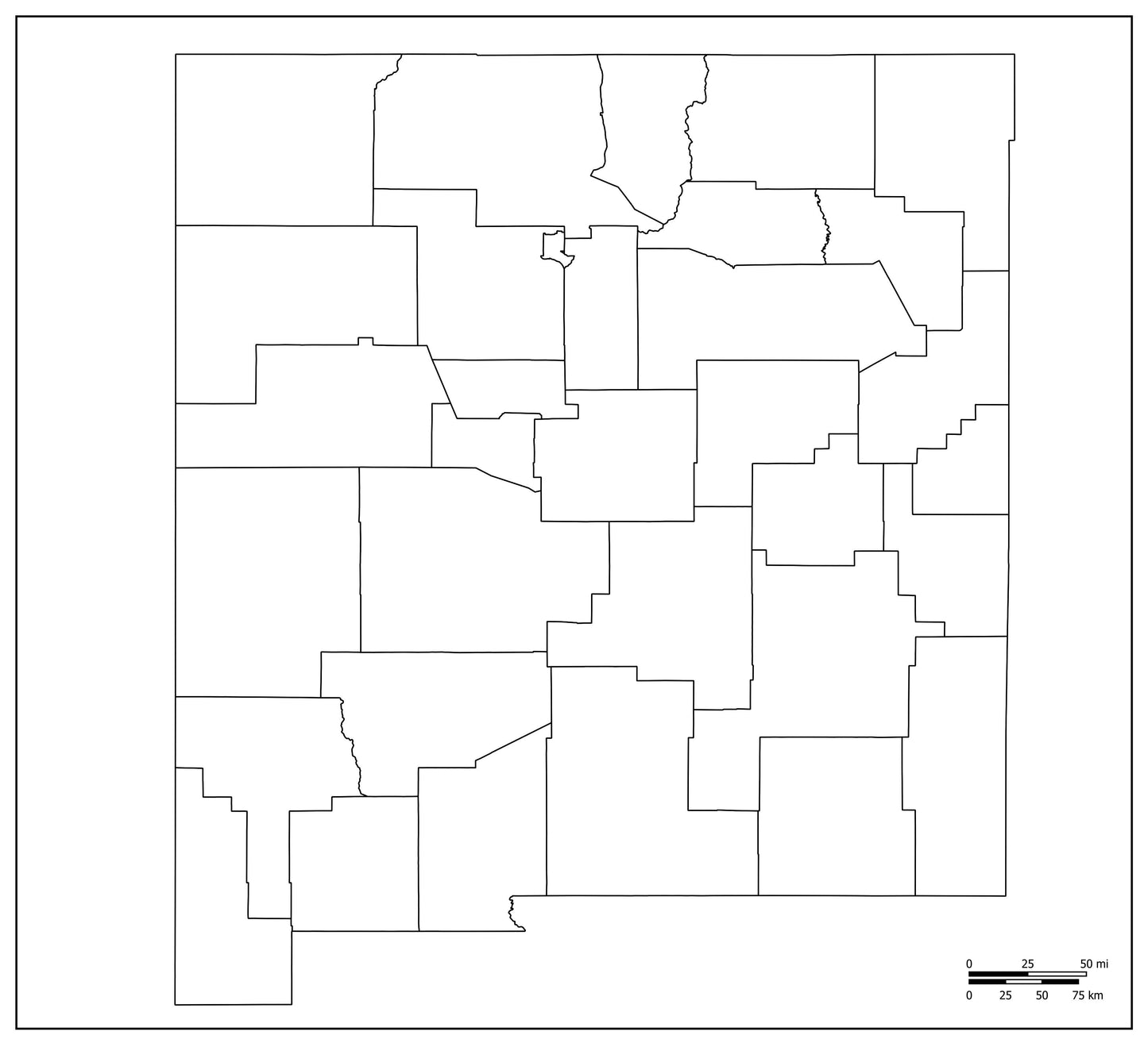 Blank Map of New Mexico