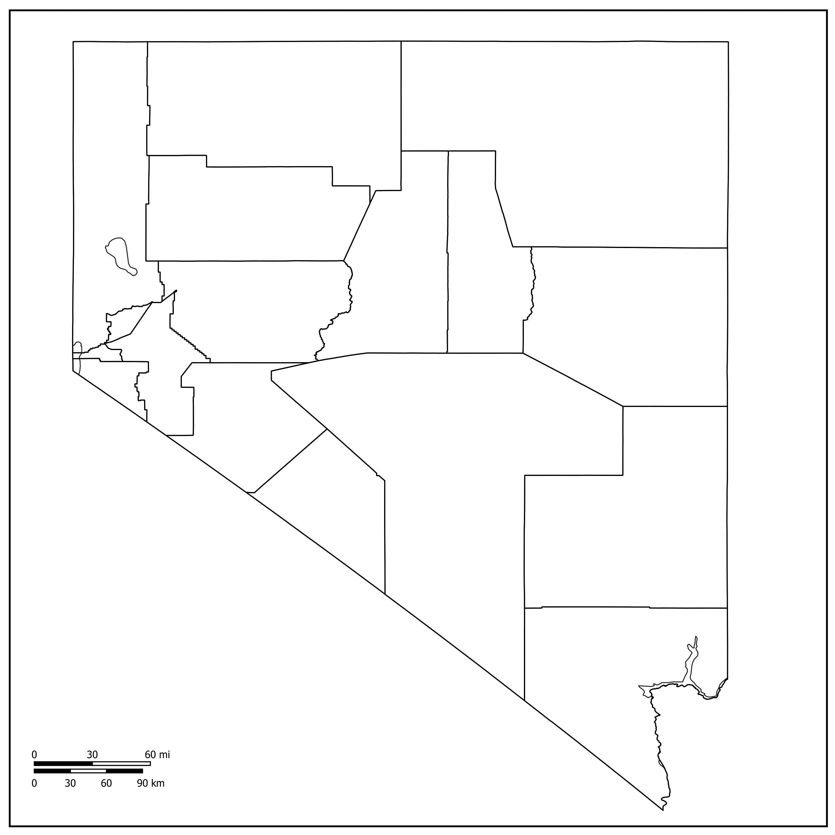 🇺🇸 Blank Map of Nevada [FREE] | WMB Maps