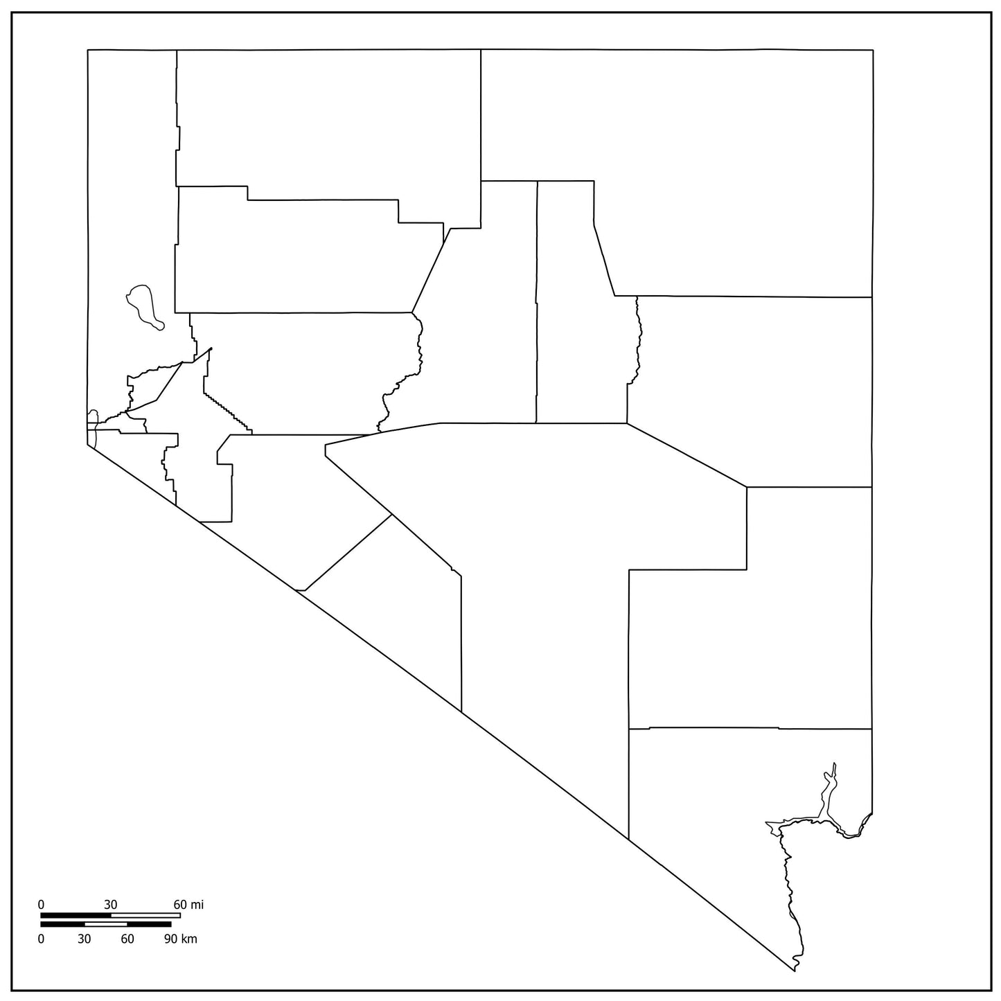 Blank Map of Nevada