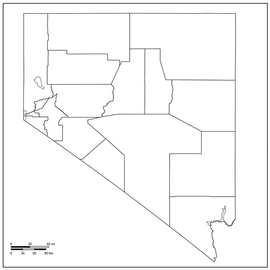 Blank Map of Nevada