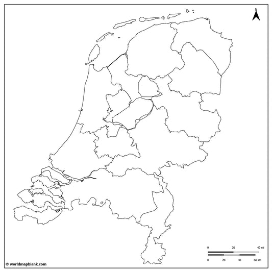 🇳🇱 Blinde kaart van Nederland