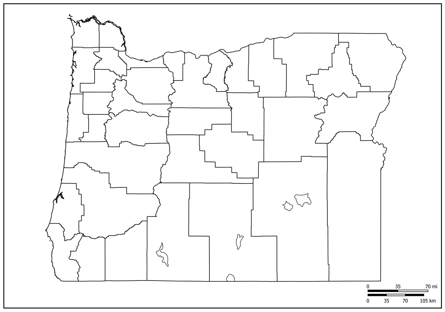 Blank Map of Oregon