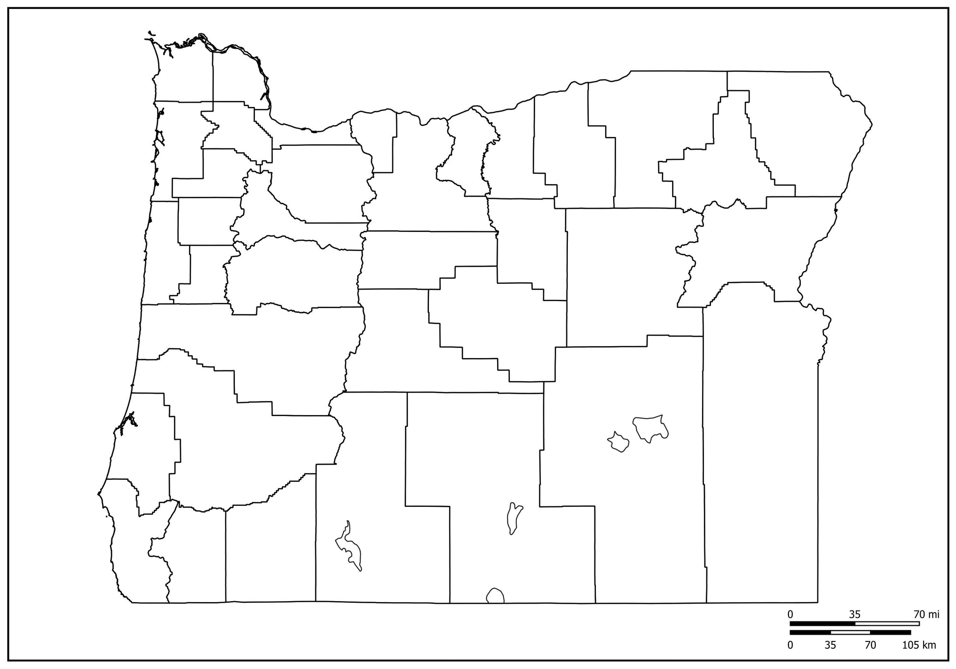 Blank Map of Oregon