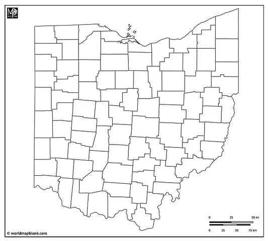 Blank Map of Ohio