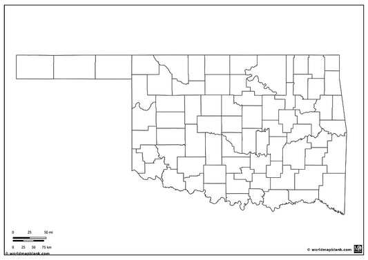 Blank Map of Oklahoma