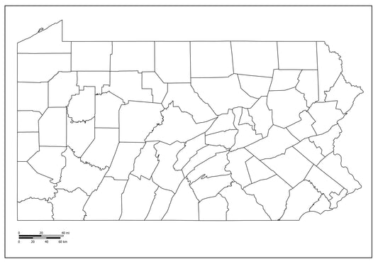 Blank Map of Pennsylvania