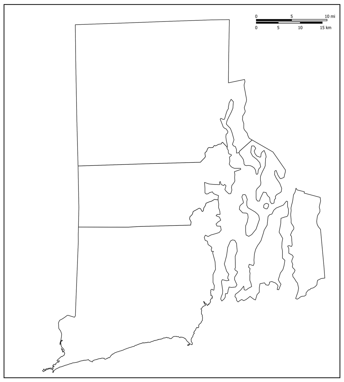 Blank Map of Rhode Island