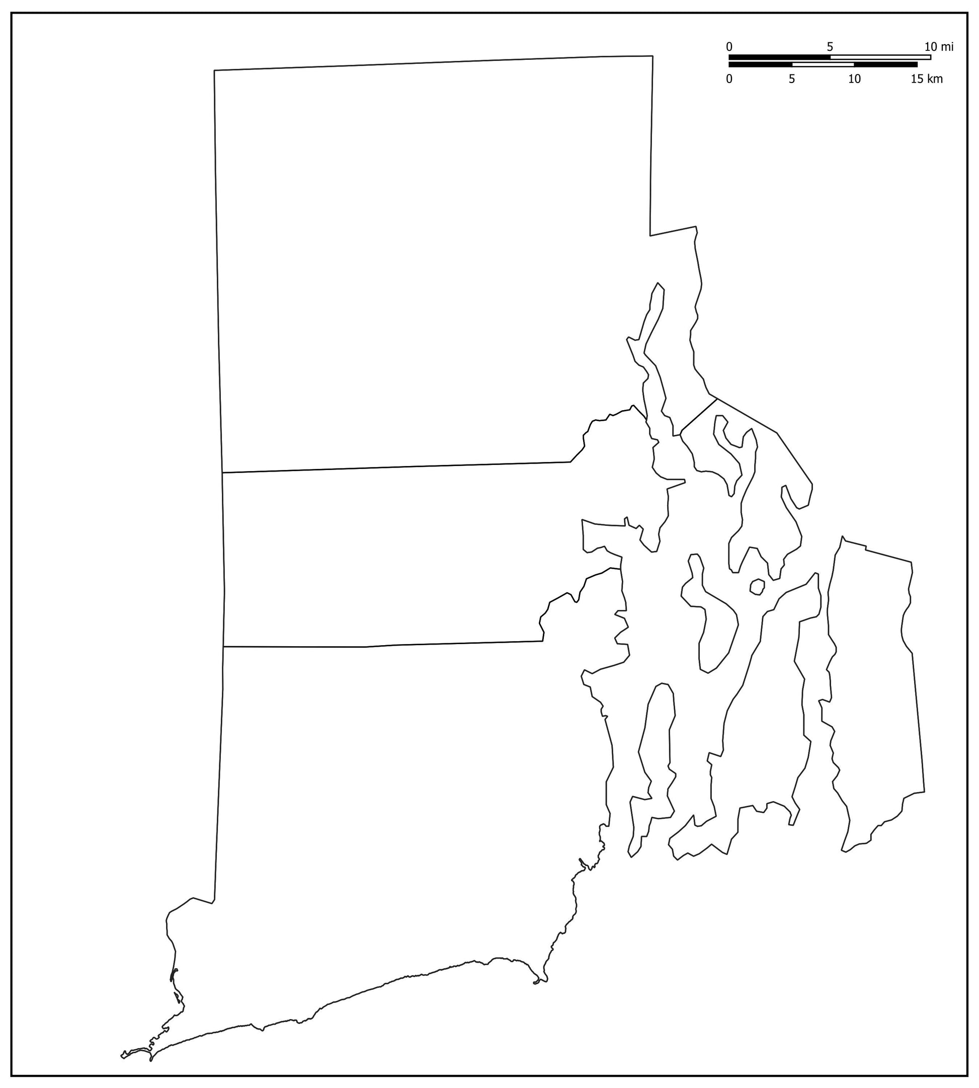 Blank Map of Rhode Island