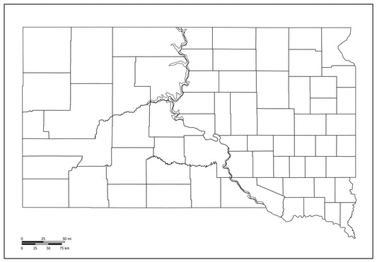 Blank Map of South Dakota