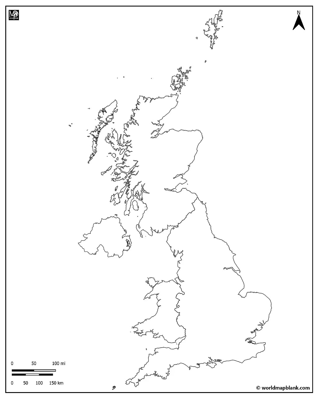 🇬🇧 Blank Map of United Kingdom