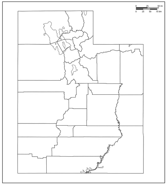 Blank Map of Utah