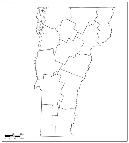Blank Map of Vermont