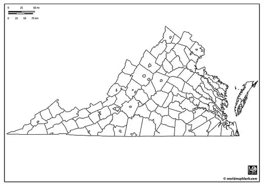 Blank Map of Virginia