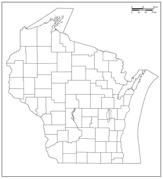 Blank Map of Wisconsin