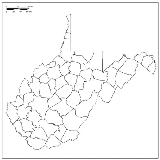Blank Map of West Virginia