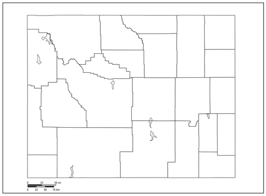 Blank Map of Wyoming