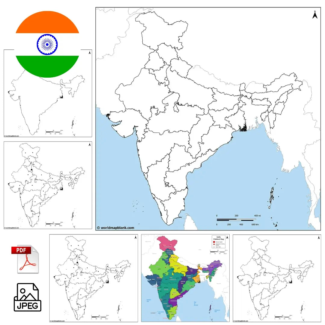 🇮🇳 Blank Map of India