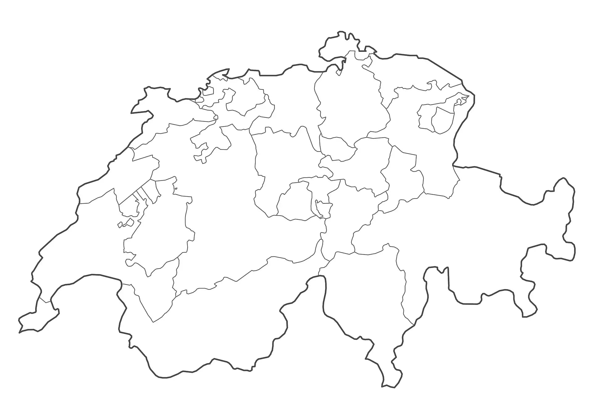 🇨🇭 Blank Map of Switzerland