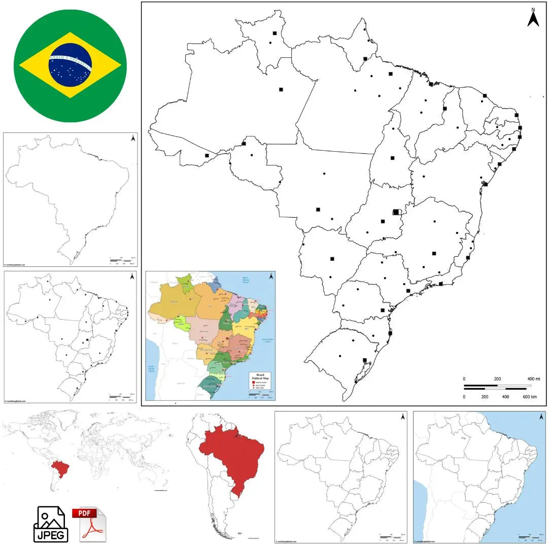 🇧🇷 Blank Map of Brazil