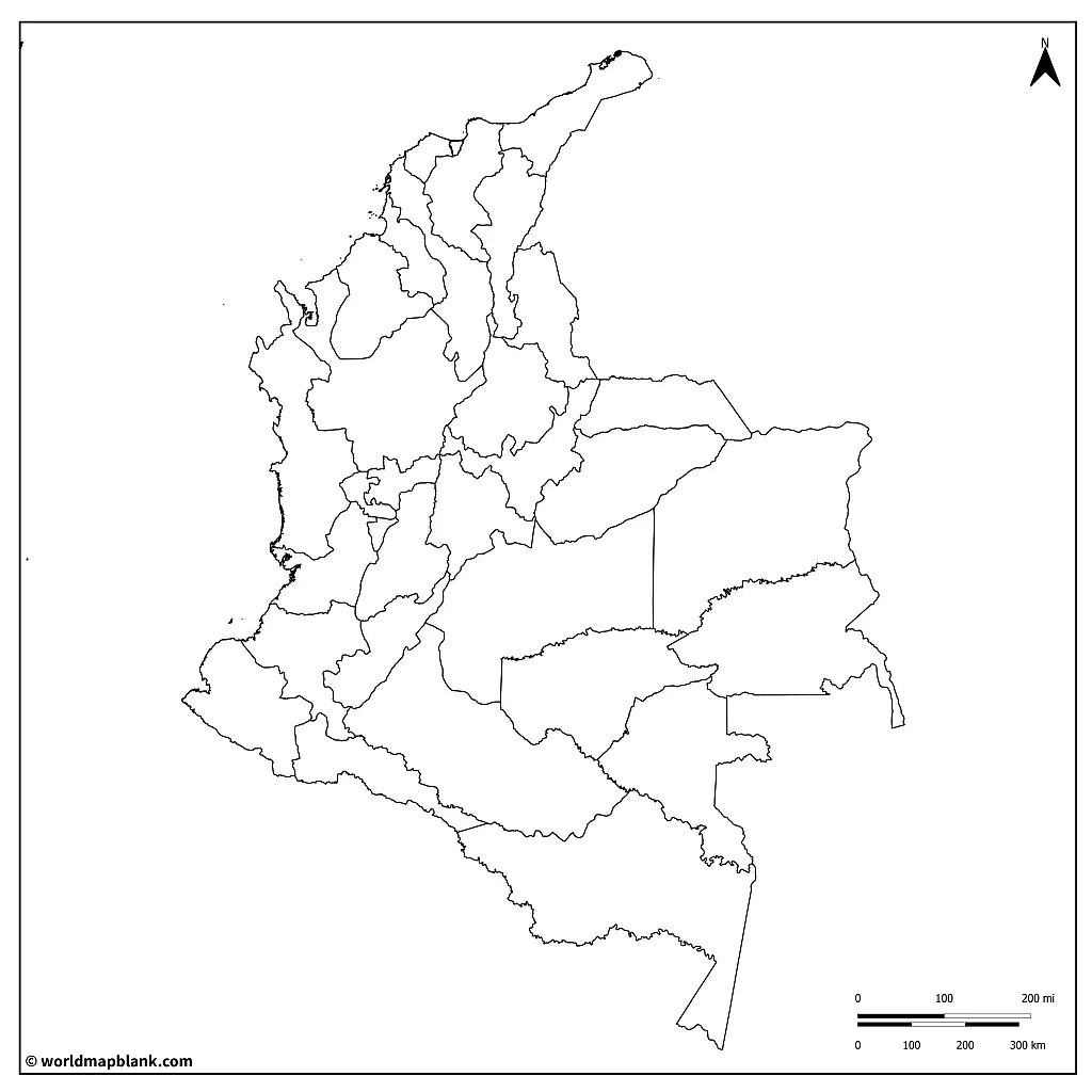 🇨🇴 Blank Map of Colombia