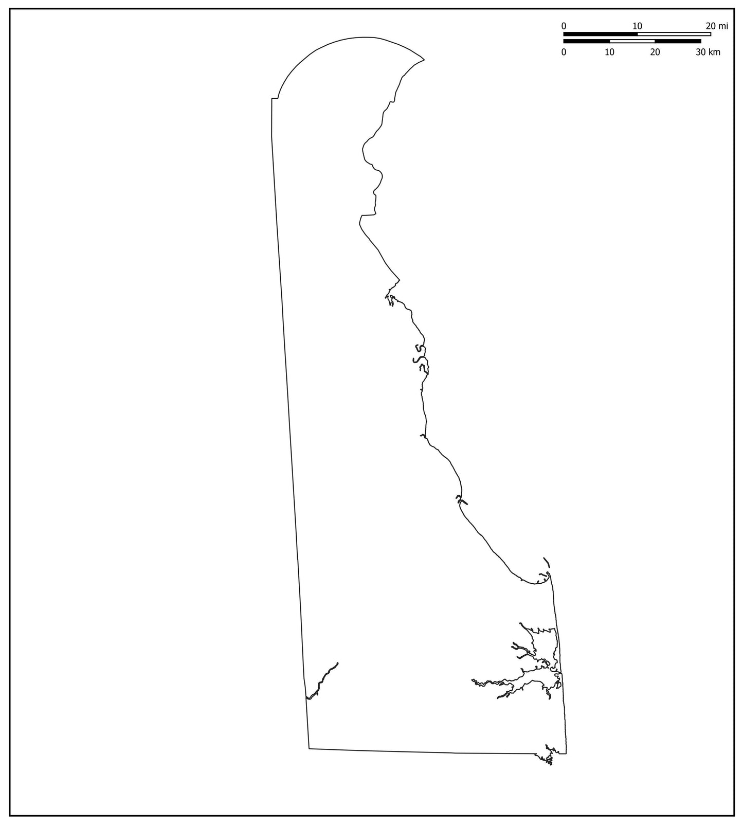 Blank Map of Delaware